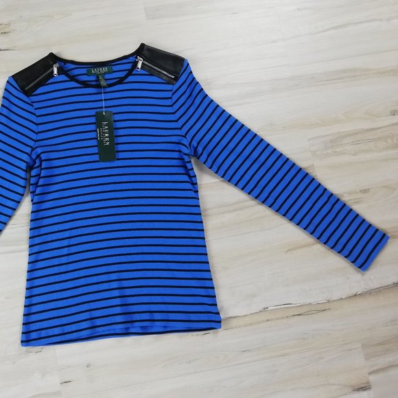 Blue and Black Ralph Lauren long sleeve top - Picture 2 of 9